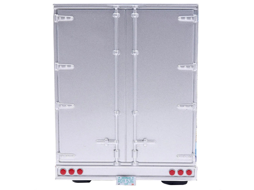 1980 GMC General Truck Tractor with Sleeper Cab and Trailer Silver Metallic with Blue Stripes 1/43 Diecast Model by IXO Models-4