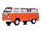 1974 Volkswagen T2 Bus Orange and White 1/24 Diecast Model by IXO Models-1