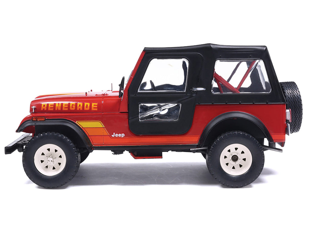 1983 Jeep Renegade Red with Stripes and Black Top 1/24 Diecast Model by IXO Models-1