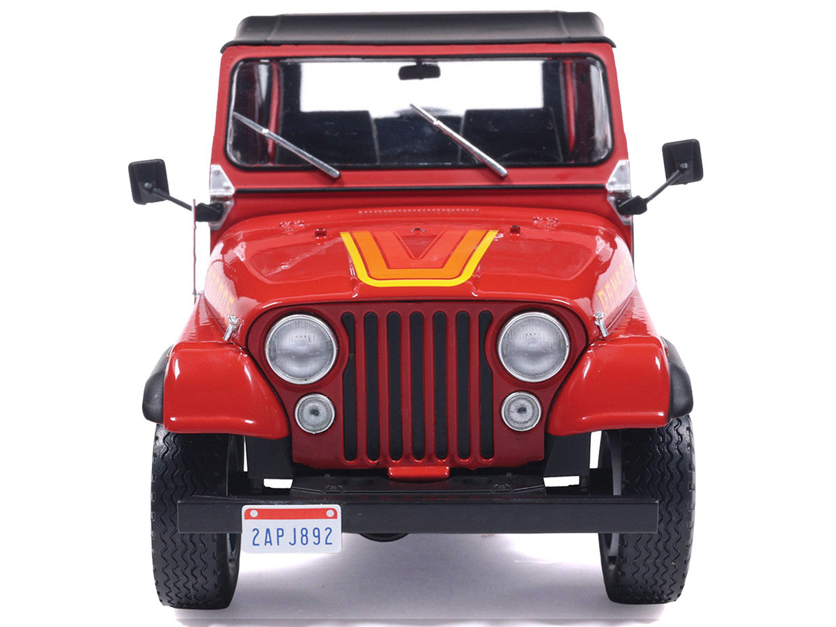 1983 Jeep Renegade Red with Stripes and Black Top 1/24 Diecast Model by IXO Models-0