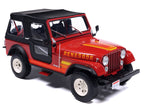 1983 Jeep Renegade Red with Stripes and Black Top 1/24 Diecast Model by IXO Models-2