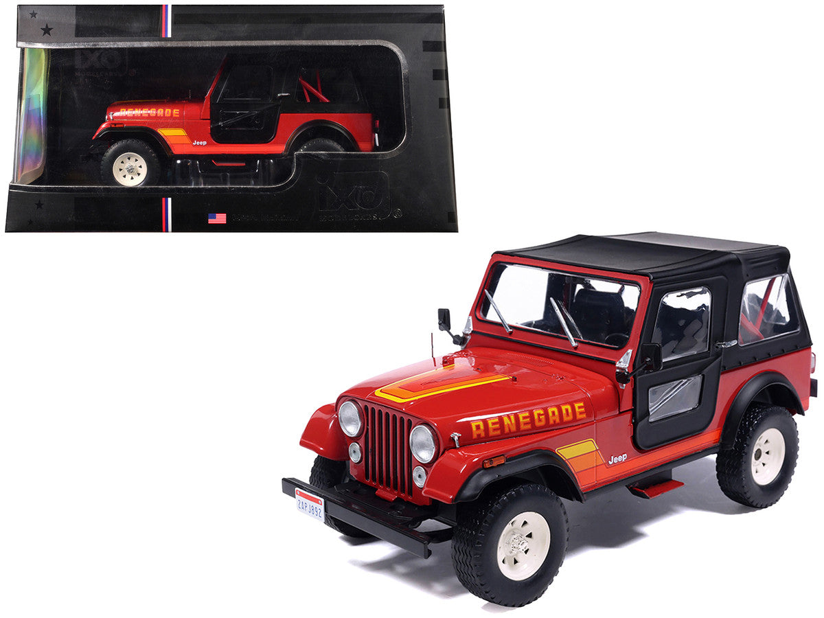 1983 Jeep Renegade Red with Stripes and Black Top 1/24 Diecast Model by IXO Models-3