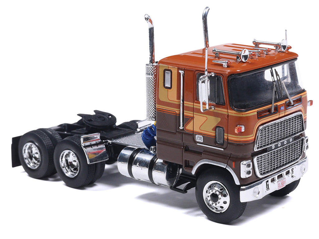 1976 Ford CL 9000 Truck Tractor Brown Two-Tone with Graphics 1/64 Diecast Model by IXO Models-2