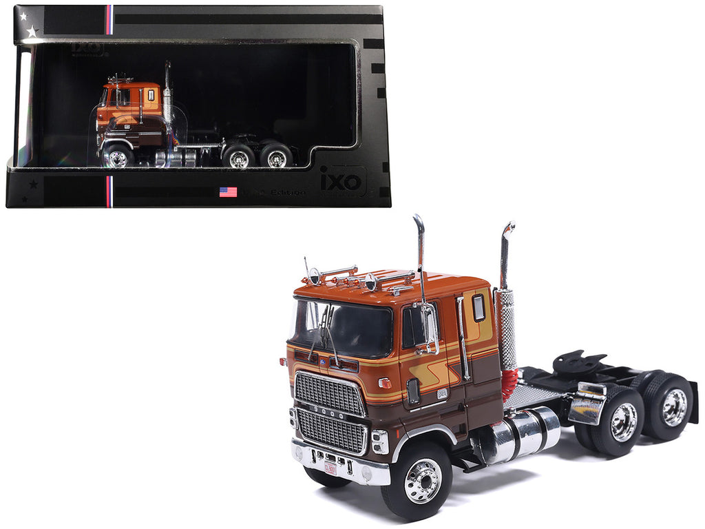 1976 Ford CL 9000 Truck Tractor Brown Two-Tone with Graphics 1/64 Diecast Model by IXO Models-3