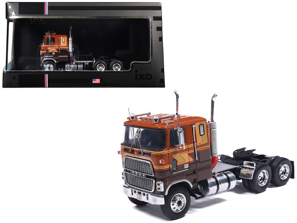 1976 Ford CL 9000 Truck Tractor Brown Two-Tone with Graphics 1/64 Diecast Model by IXO Models-3