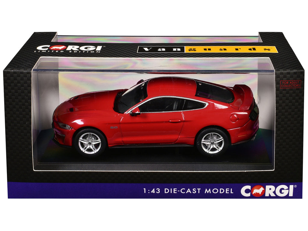 Ford Mustang Mk6 GT Fastback 5.0 RHD (Right Hand Drive) Race Red "Vanguards" Series 1/43 Diecast Model Car by Corgi-2