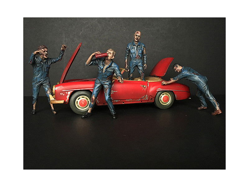 Zombie Mechanics 4 Piece Figurine Set "Got Zombies??" for 1/18 Scale Models by American Diorama-0