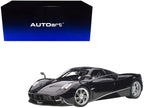 Pagani Huayra Gloss Black with Silver Stripes and Silver Wheels 1/12 Model Car by Autoart-0