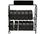 Metal Tire Rack with Rims and Tires for 1/24 Scale Models by American Diorama-1