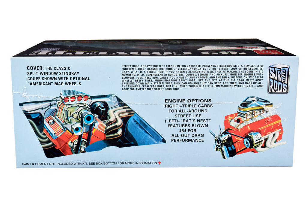 Skill 2 Model Kit 1963 Chevrolet Corvette Stingray 1/25 Scale Model by AMT-1
