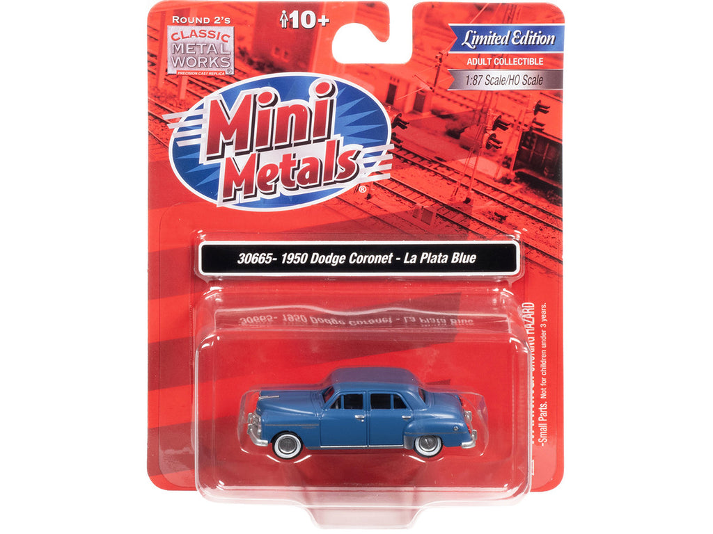 1950 Dodge Coronet La Plata Blue 1/87 (HO) Scale Model Car by Classic Metal Works-2