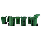 Set of 6 Green Garbage Trash Bin Containers Replica 1/34 Models by First Gear-2