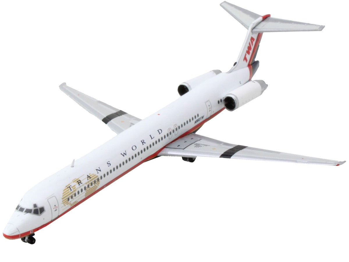 McDonnell Douglas MD-82 Commercial Aircraft "Trans World Airlines" White with Red Stripes 1/400 Diecast Model Airplane by GeminiJets-2
