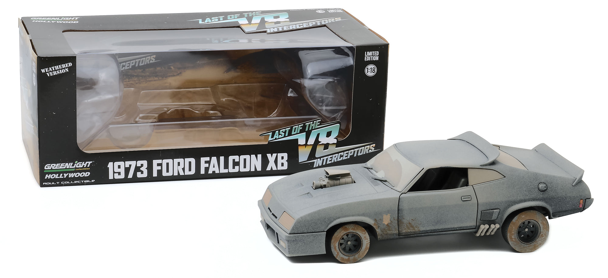 1973 Ford Falcon XB RHD (Right Hand Drive) (Weathered Version) "Last of the V8 Interceptors" (1979) Movie 1/18 Diecast Model Car by Greenlight