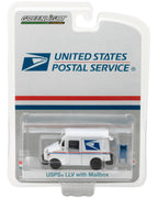 "United States Postal Service" (USPS) Long Life Postal Mail Delivery Vehicle (LLV) with Mailbox Accessory "Hobby Exclusive" 1/64 Diecast Model Car by Greenlight-2