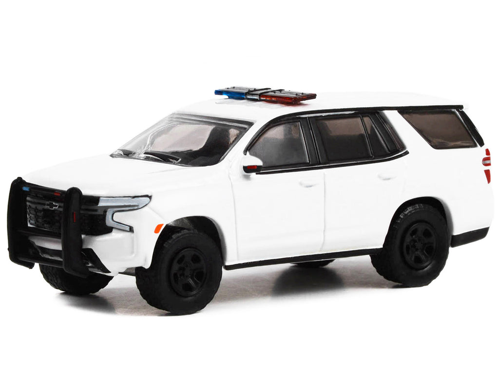 2022 Chevrolet Tahoe Police Pursuit Vehicle (PPV) White "Hot Pursuit" "Hobby Exclusive" Series 1/64 Diecast Model Car by Greenlight-1