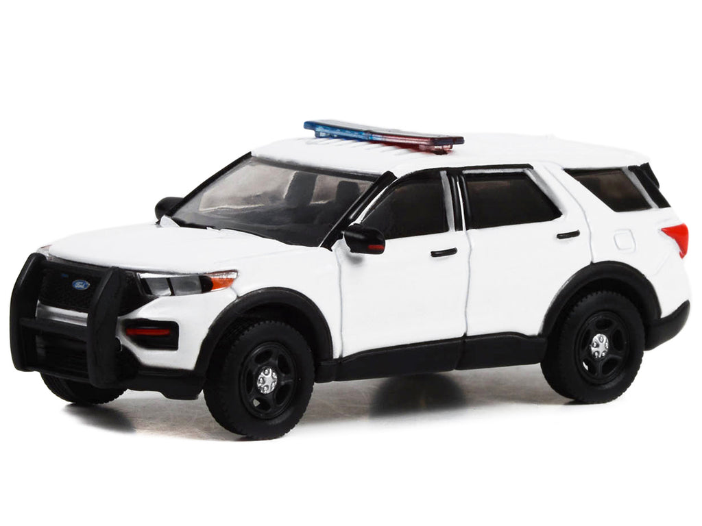 2022 Ford Police Interceptor Utility White with Light Bar "Hot Pursuit" "Hobby Exclusive" Series 1/64 Diecast Model Car by Greenlight