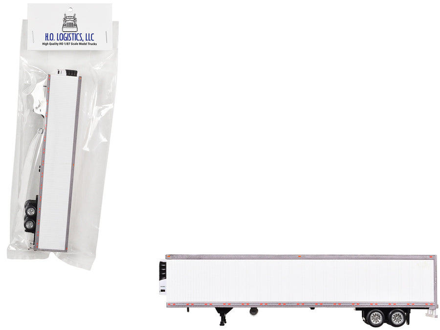 Box Dry Goods Trailer White 1/87 (HO) Scale Plastic Model by HO Logistics