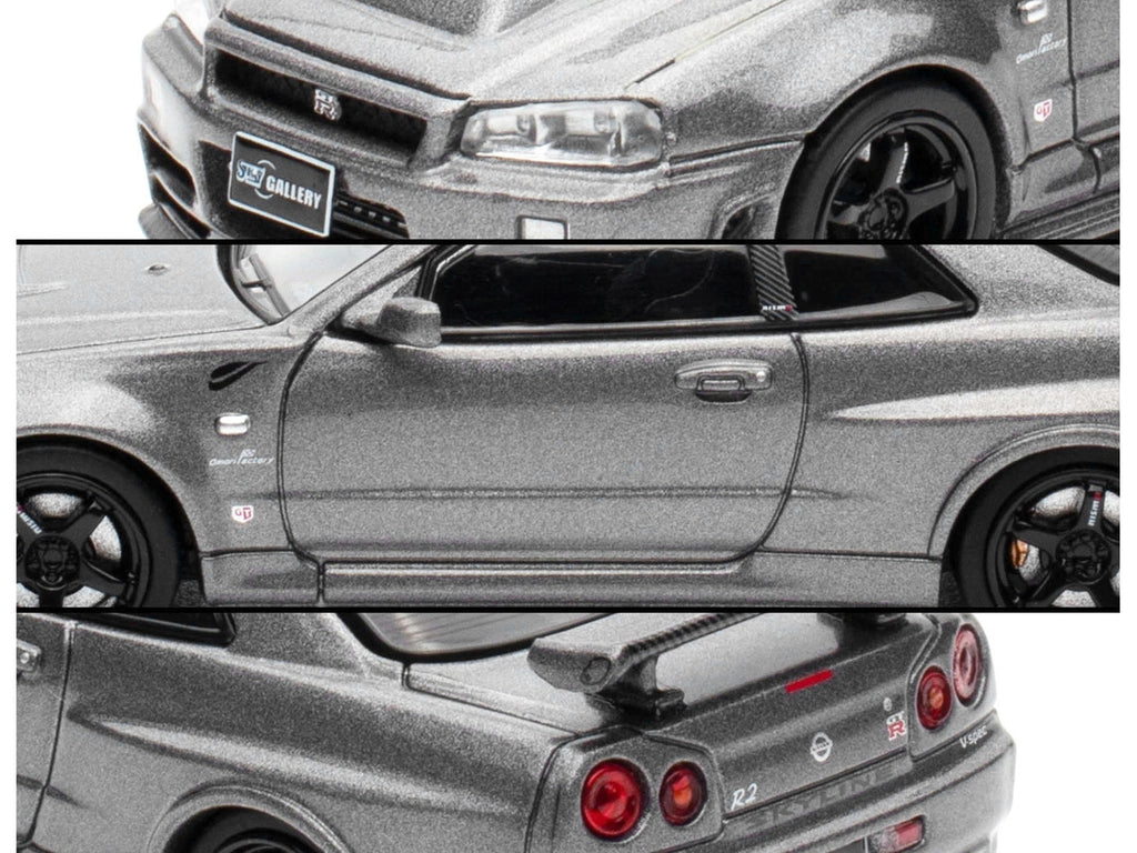Nissan Skyline GT-R (R34) Z-Tune RHD (Right Hand Drive) Gray Metallic "Thailand Diecast Expo 2025 Event Edition" 1/64 Diecast Model Car by Inno Models-3