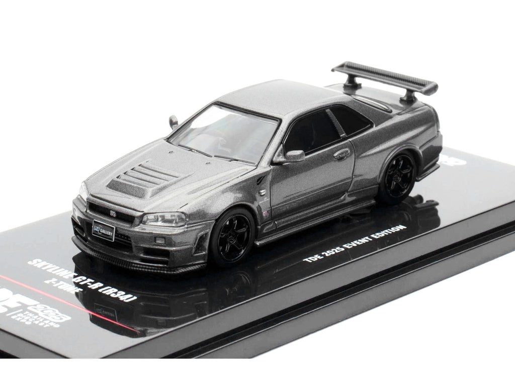 Nissan Skyline GT-R (R34) Z-Tune RHD (Right Hand Drive) Gray Metallic "Thailand Diecast Expo 2025 Event Edition" 1/64 Diecast Model Car by Inno Models-1