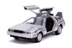 DeLorean DMC (Time Machine) Silver "Back to the Future Part II" (1989) Movie "Hollywood Rides" Series 1/32 Diecast Model Car by Jada-1