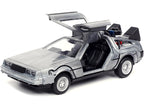 DeLorean DMC (Time Machine) Brushed Metal "Back to the Future Part I" (1985) Movie "Hollywood Rides" Series 1/32 Diecast Model Car by Jada-1