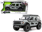2021 Ford Bronco Gray with Black Stripes with Roof Rack "Own the Night" "Just Trucks" Series 1/24 Diecast Model Car by Jada-0