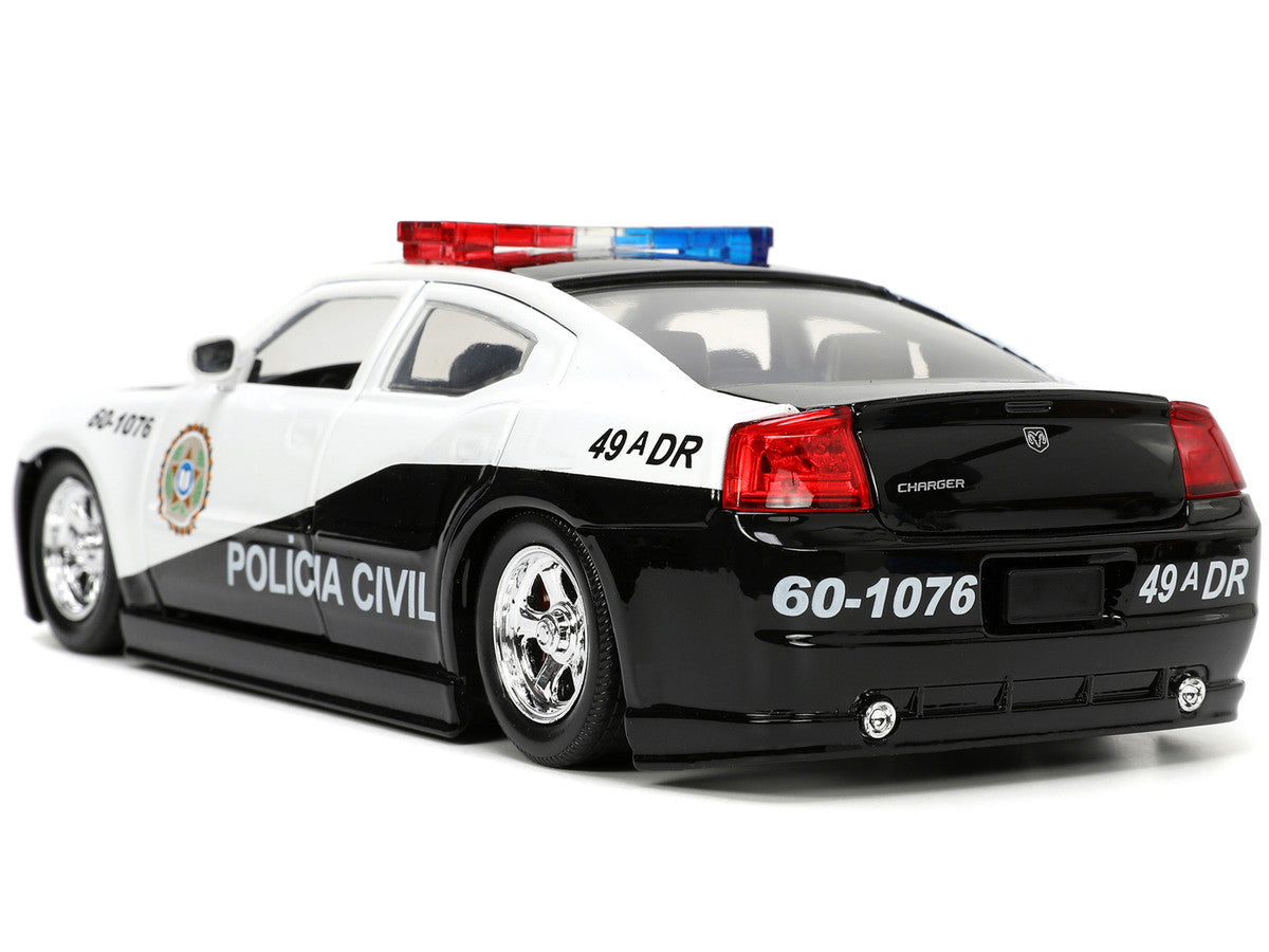 2006 Dodge Charger Police Black and White "Policia Civil" "Fast & Furious" Series 1/24 Diecast Model Car by Jada-4