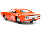 1968 Dodge Charger R/T SRT Orange with White Stripes and Graphics "Bigtime Muscle" Series 1/24 Diecast Model Car by Jada-4