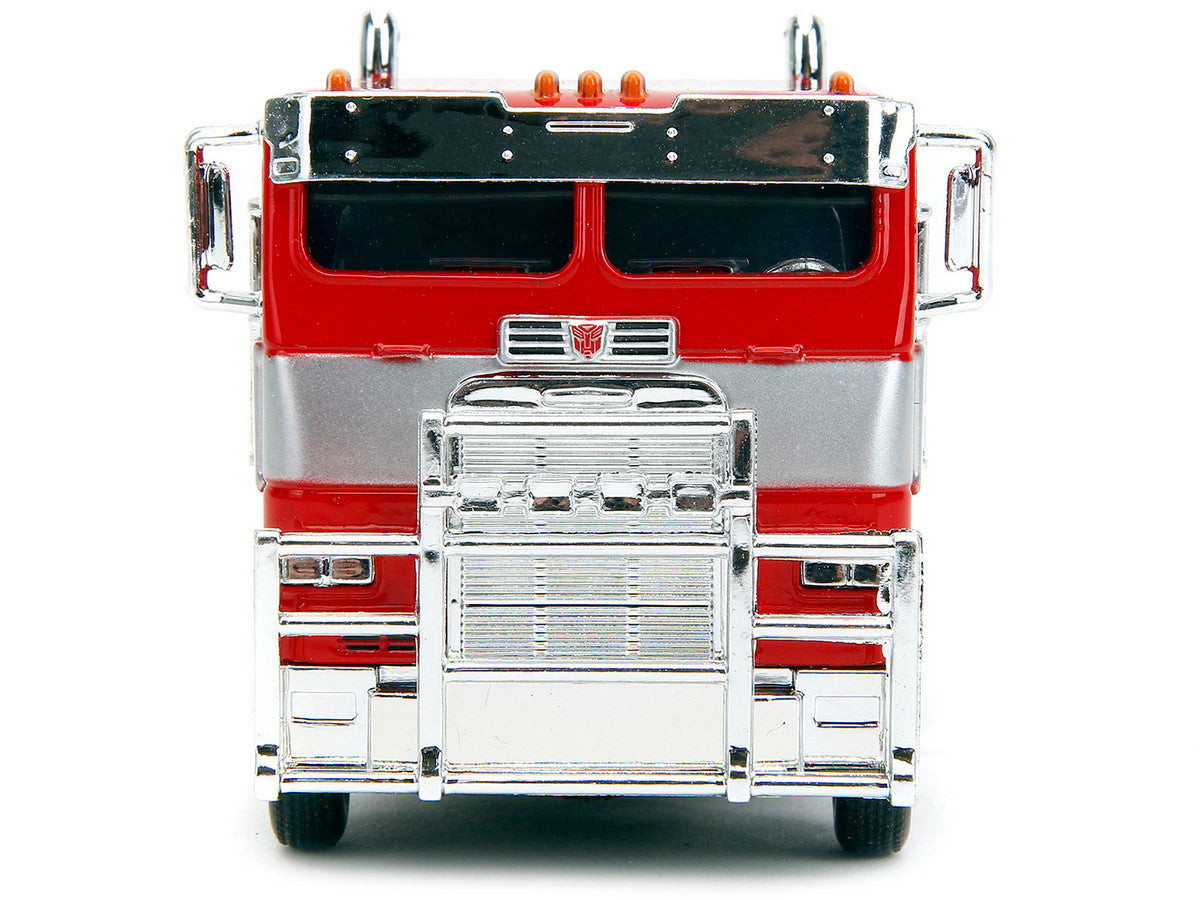 Optimus Prime Tractor Truck Red and Blue with Silver Stripes "Transformers: Rise of the Beasts" (2023) Movie "Hollywood Rides" Series 1/32 Diecast Model Car by Jada-3