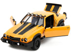 1977 Chevrolet Camaro Off-Road Version "Bumblebee" Yellow Metallic with Black Stripes and Transformers Logo Diecast Statue "Transformers: Rise of the Beasts" (2023) Movie "Hollywood Rides" Series 1/24 Diecast Model Car by Jada-1