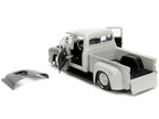 1956 Ford F-100 Pickup Truck Tan and Gray Metallic and Guile Diecast Figure "Street Fighter" Video Game "Anime Hollywood Rides" Series 1/24 Diecast Model Car by Jada-2