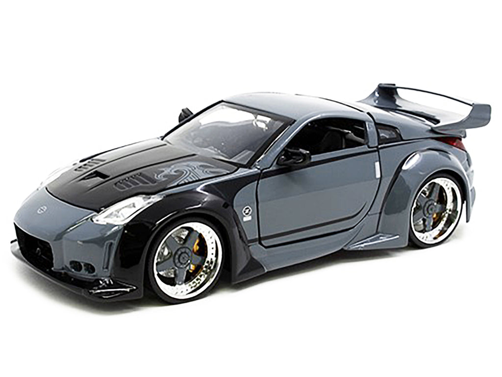 D.K.'s Nissan 350Z Gray and Black with Graphics "Fast & Furious" Movie 1/24 Diecast Model Car by Jada