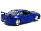 Brian's Nissan Skyline GT-R R34 Blue "Fast & Furious" Movie 1/32 Diecast Car Model by Jada-2