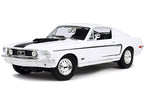 1968 Ford Mustang CJ Cobra Jet White 1/18 Diecast Model Car by Maisto-1
