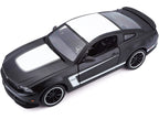 2012 Ford Mustang Boss 302 Matt Black and White 1/24 Diecast Model Car by Maisto-4