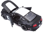 2012 Ford Mustang Boss 302 Matt Black and White 1/24 Diecast Model Car by Maisto