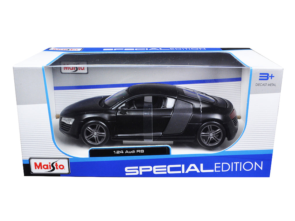Audi R8 Matt Black "Special Edition" Series 1/24 Diecast Model Car by Maisto