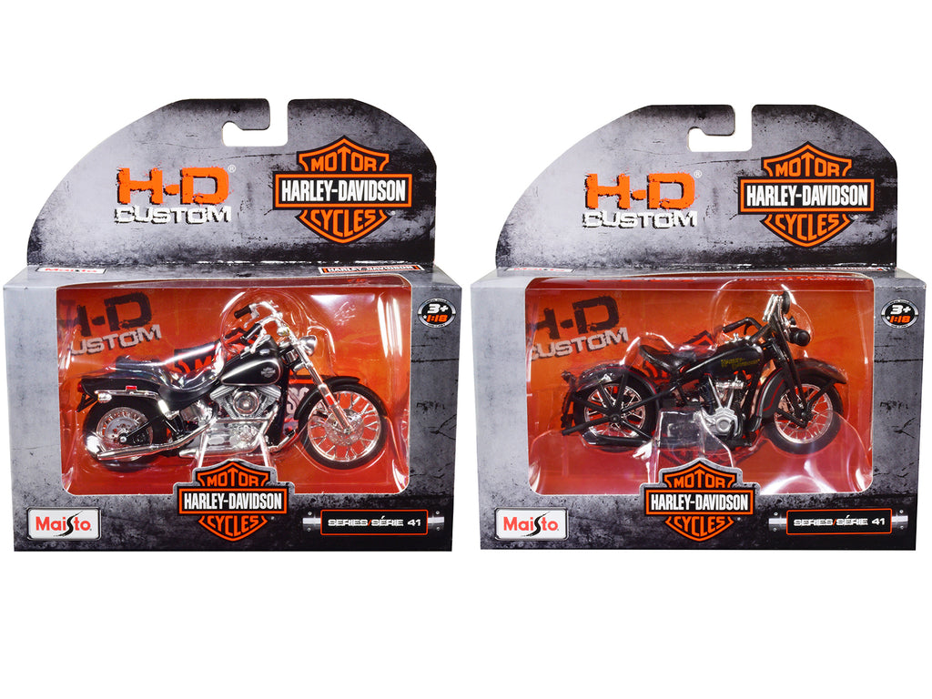 Harley-Davidson Motorcycles 6 piece Set Series 41 1/18 Diecast Models by Maisto