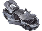 2020 Chevrolet Corvette Stingray C8 Dark Gray Metallic with Racing Stripes 1/18 Diecast Model Car by Maisto-1