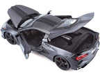 2020 Chevrolet Corvette Stingray C8 Dark Gray Metallic with Racing Stripes 1/18 Diecast Model Car by Maisto-3