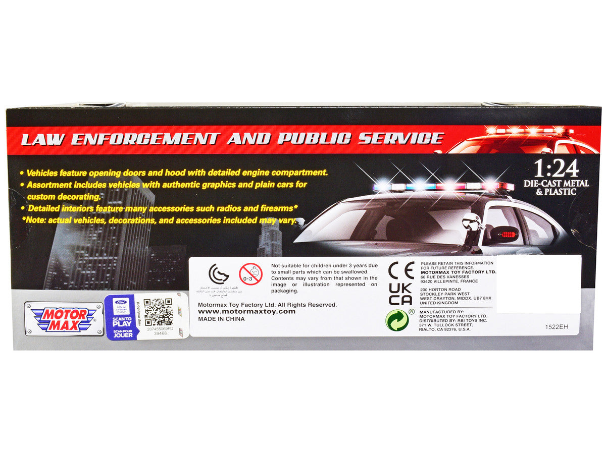 2015 Ford Police Interceptor Utility Unmarked White 1/24 Diecast Model Car by Motormax-2