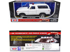 1978 Ford Bronco Police Car Unmarked White "Law Enforcement and Public Service" Series 1/24 Diecast Model Car by Motormax-2