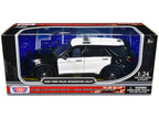 2022 Ford Police Interceptor Utility Unmarked Black and White 1/24 Diecast Model Car by Motormax-1
