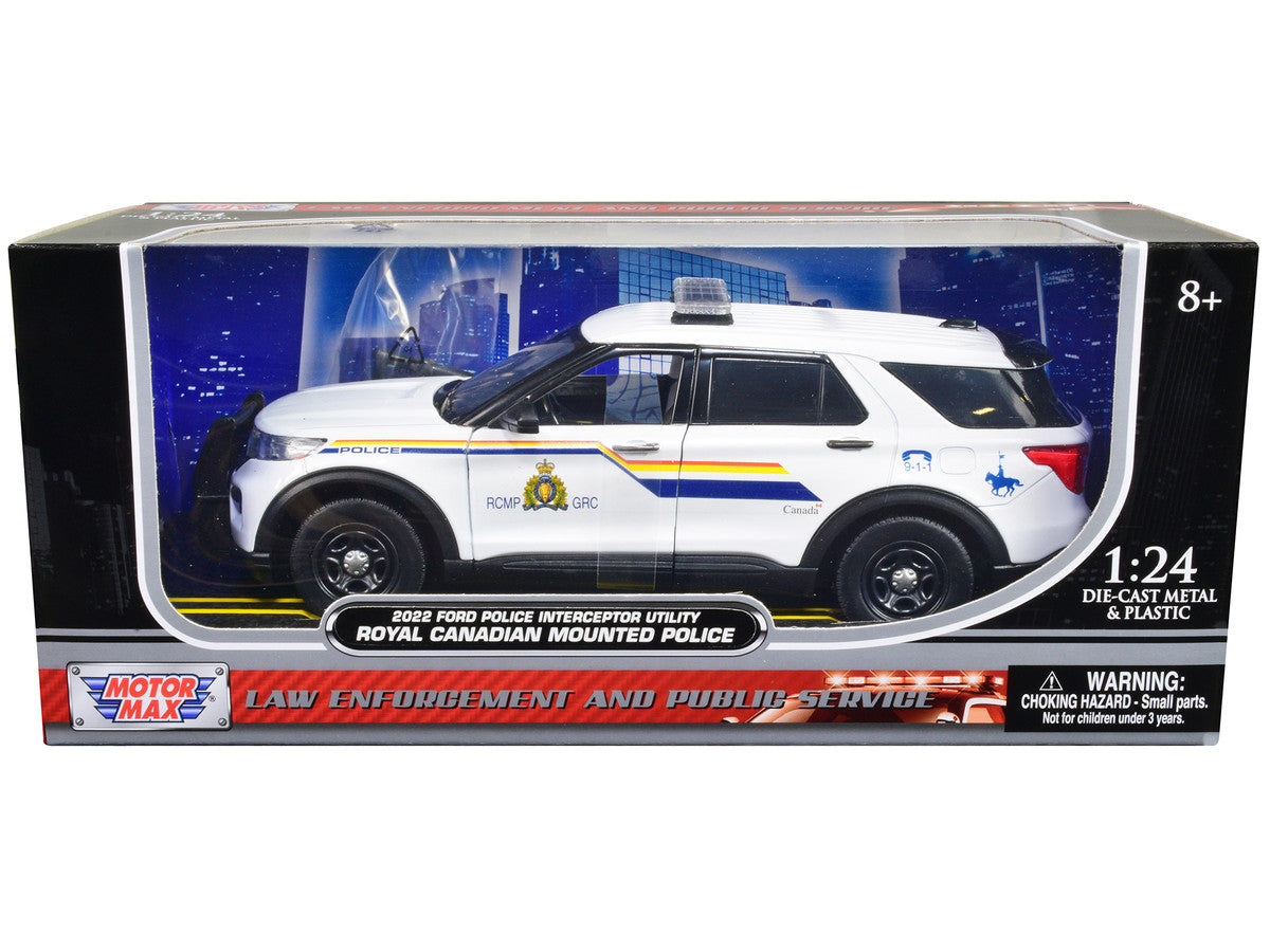 2022 Ford Police Interceptor Utility "RCMP (Royal Canadian Mounted Police)" White 1/24 Diecast Model Car by Motormax-0
