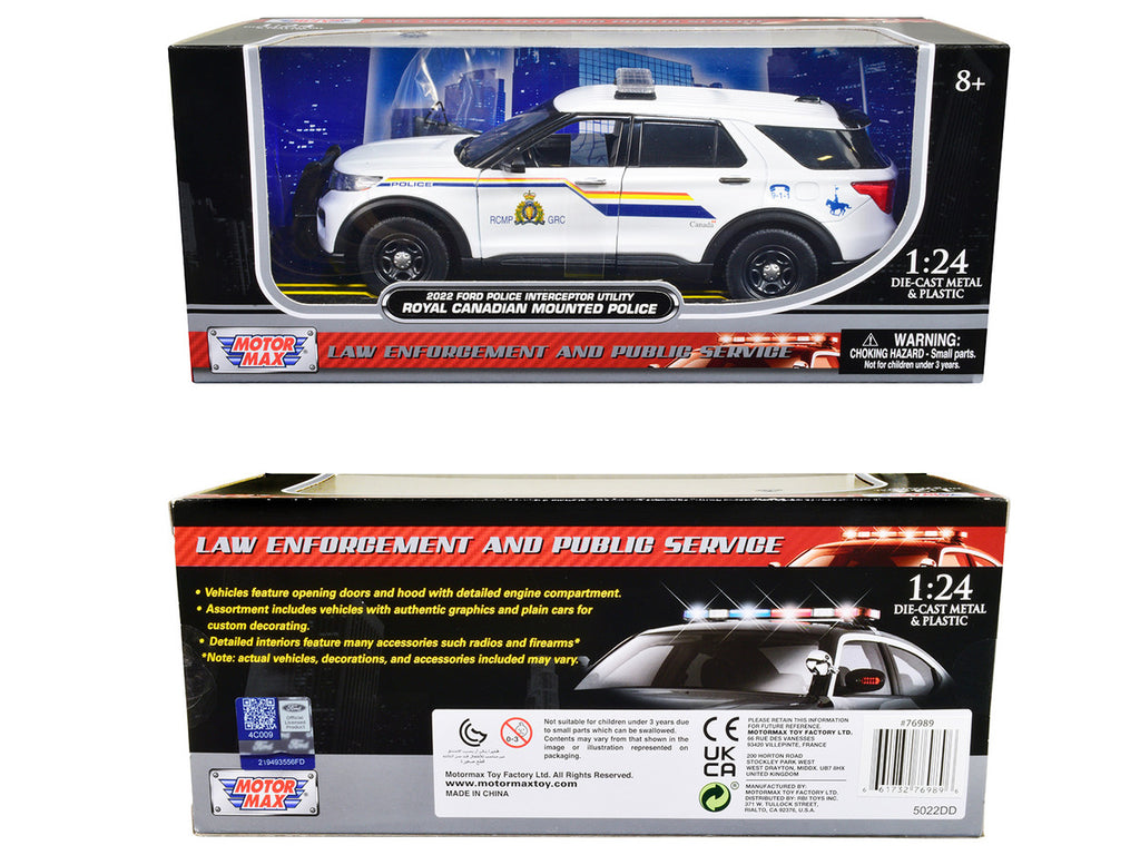2022 Ford Police Interceptor Utility "RCMP (Royal Canadian Mounted Police)" White 1/24 Diecast Model Car by Motormax-2