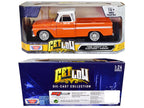 1966 Chevrolet C10 Fleetside Pickup Truck Lowrider Orange Metallic with White Top "Get Low" Series 1/24 Diecast Model Car by Motormax