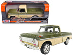1969 Ford F-100 Pickup Truck Light Green and Cream 1/24 Diecast Model Car by Motormax-2