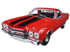1970 Chevrolet El Camino SS 396 Red with Black Stripes 1/24 Diecast Model Car by Motormax-1