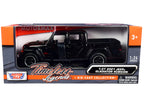 2021 Jeep Gladiator Rubicon (Closed Top) Pickup Truck Black 1/24-1/27 Diecast Model Car by Motormax-2